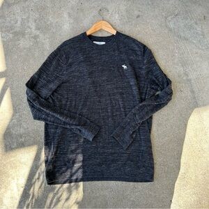 Abercrombie & Fitch Charcoal Gray Merino Wool Blend Crewneck Sweater Men XXL